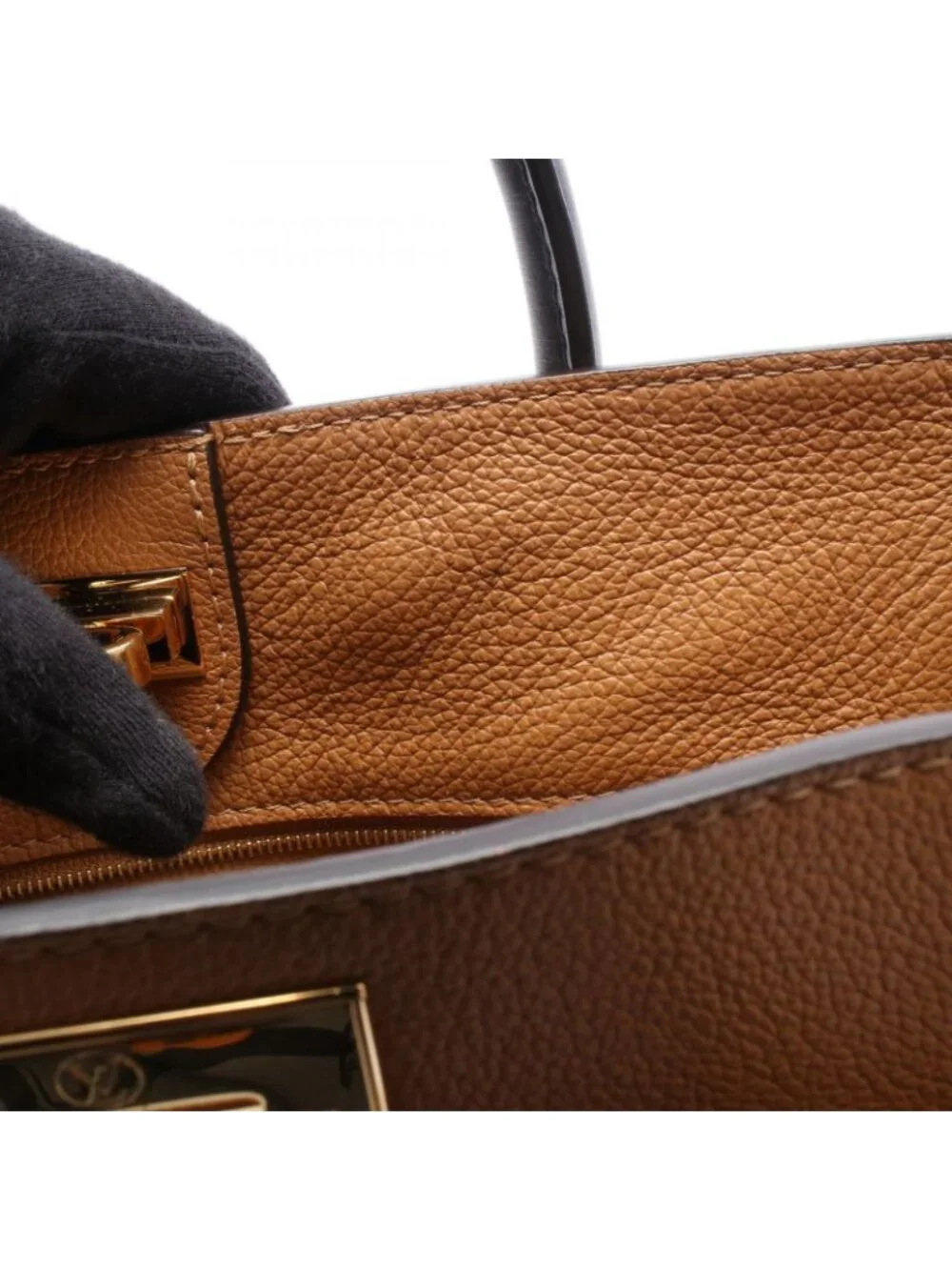 Louis Vuitton Handbag on My Side MM Monogram Noir Leather Canvas